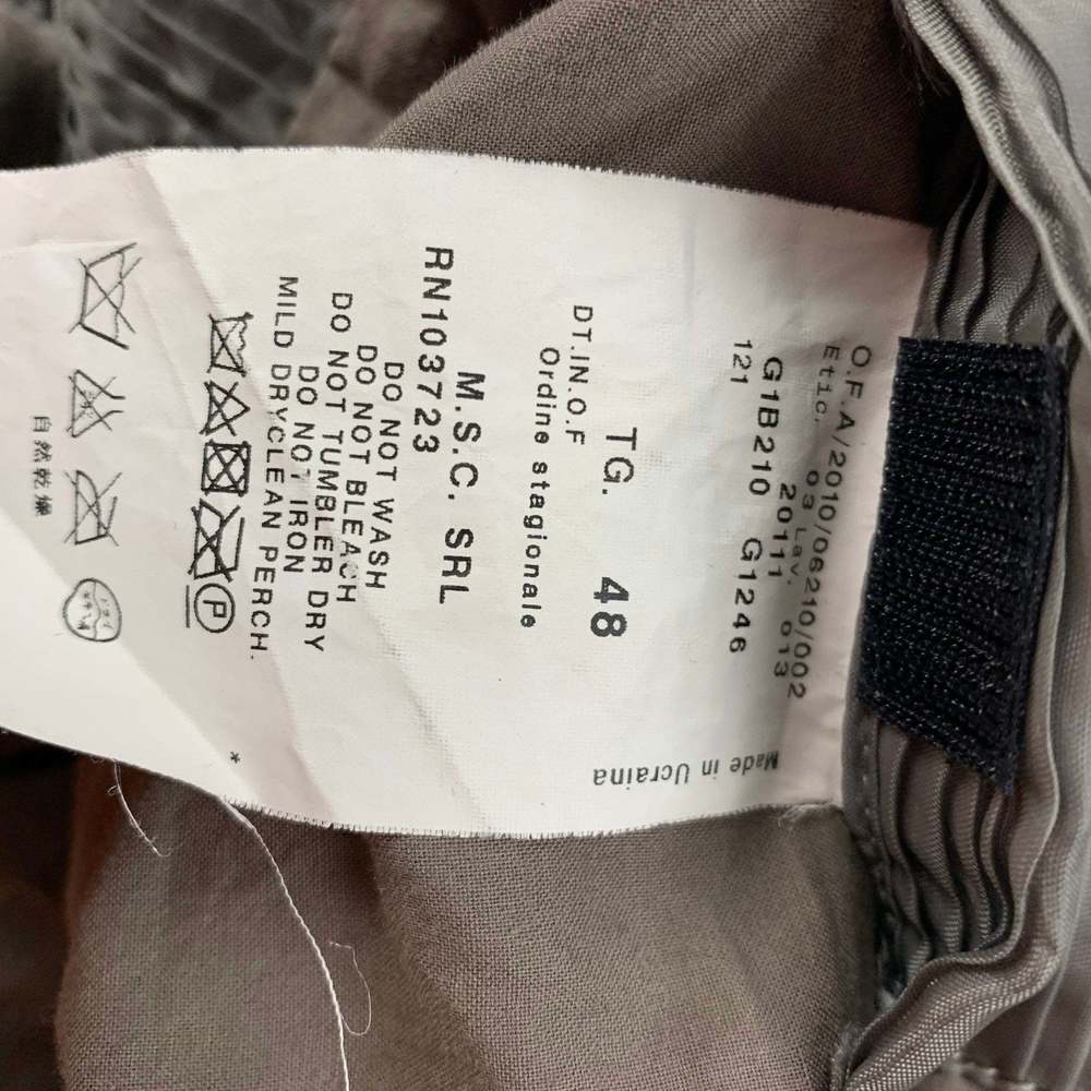 EMPORIO ARMANI Olive Ruched Polyester Asymmetrical Jacket - Picture 4 of 6